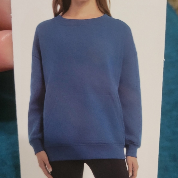 Danskin Crewneck Sweatshirt in Teak Teal Heather - Picture 4 of 11